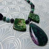 semi-precious stone pendant necklace, green semi-precious gemstone pendant agate