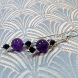 dainty earrings, amethyst de3licate semi-precious earrings