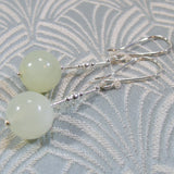 silver jade earrings handmade uk