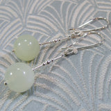 jade beaded semi-precious earrings, semi-precious stone bead earrings handmade uk
