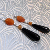 long semi-precious stone earrings handmade uk