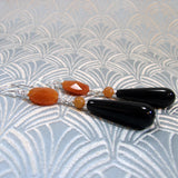 long drop semi-precious beaded earrings