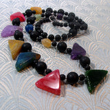 long semi-precious bright bold chunky necklace
