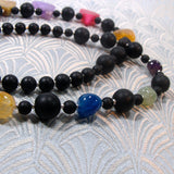 long handmade chunky necklace, long unique statement necklace NM34