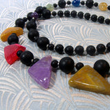 long handmade chunky necklace, long unique statement necklace NM34
