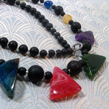 long handmade chunky necklace, long unique statement necklace NM34