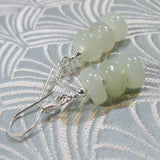 jade earrings, semi-precious stone bead earrings, semi-precious earrings