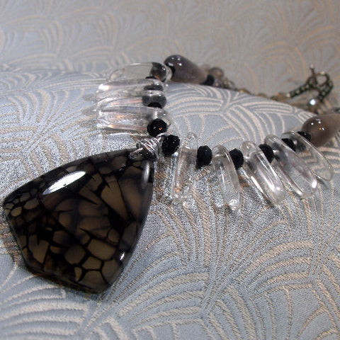 handmade semi-precious stone pendant necklace NM6