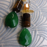 long drop earrings handmade semi-precious stone beads