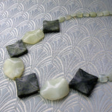 green jade semi-precious bead necklace, jade semi-precious stone necklace