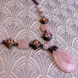 pink rose quartz necklace