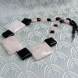 chunky pink necklace handmade uk, rose quartz chunky necklace