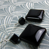 long black earrings handmade black onyx