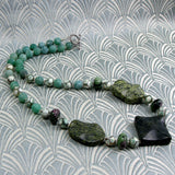 unique dark green jade necklace design