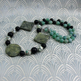 green necklace handmade semi-precious jade