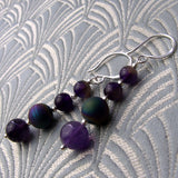 amethyst semi-precious bead earrings, amethyst semi-precious stone earrings