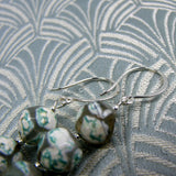 long semi-precious stone earrings, long semi-precious earrings CC31