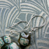long semi-precious stone earrings, long semi-precious earrings CC31