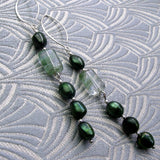 long green statement earrings uk, handmade jewellery sale