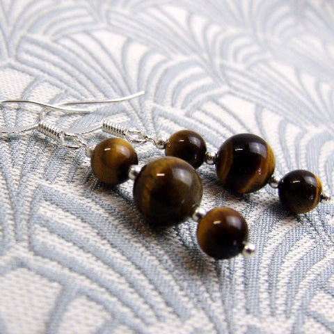 short semi-precious stone earrings, semi-precious bead earrings CC15