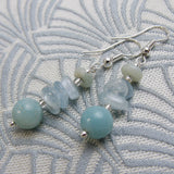 short drop blue semi-precious earrings