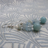 unique bluue drop earrings semi-precious stone beads