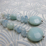 long drop blue semi-precious stone earrings