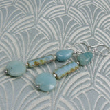 blue amazonite semi-precious gemstone earrings uk