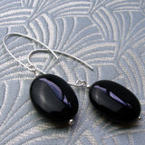 long black onyx semi-precious earrings uk