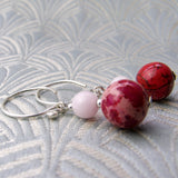 unique pink earrings handmade uk