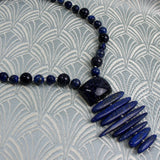 blue sodalite necklace handmade pendant