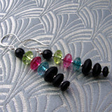 long drop earring handmade semi-precious beads