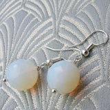 semi-precious bead earrings, opal quartz semi-precious stone earrings