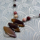 mookaite semi-precious gemstone necklace with sterling silver