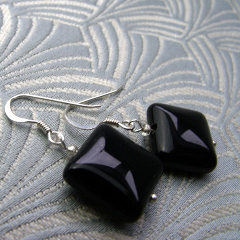short semi-precious stone earrings, semi-precious bead earrings BB92