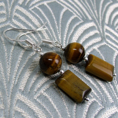 short semi-precious stone earrings, semi-precious bead earrings CC40