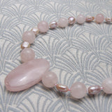 handmade pink gemstone necklace