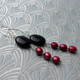 long black onyx earrings handmade uk