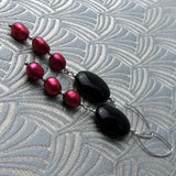 long drop handmade black statement earrings