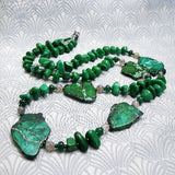 long chunky green necklace handmade semi-precious stones