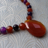 chunky carnelian pendant necklace