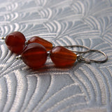 semi-precious stone bead earrings handmade carnelian, semi-precious stone bead earrings