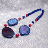 unique chunky blue gemstone necklace design