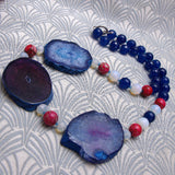 chunky blue semi-precious gemstone necklace jewellery