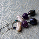 long handmade gemstone earrings uk