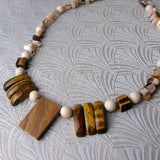 unique handmade brown necklace with tigers eye gemstone beads