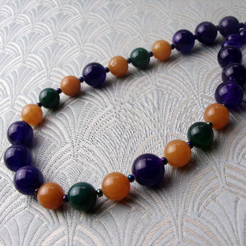 semi-precious bead necklace, semi-precious stone necklace CC03