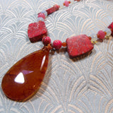 pink agate sale necklace, pink pendant necklace, handmade jewellery sale