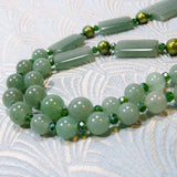green aventurine beads set with crystals