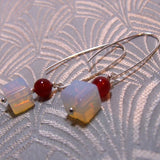 long dangle semi-precious gemstone handmade earrings